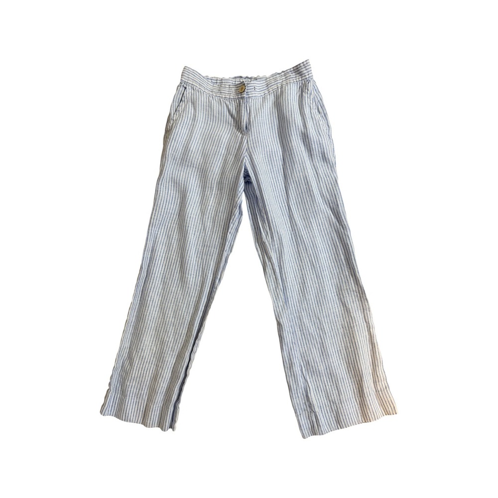 Tommy Bahama Pants Blue S Womens Striped Linen Beach Casual